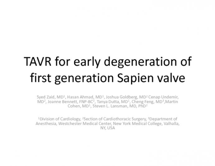 Early Degeneration of First Generation Sapien Valve Treated With Valve-in-Valve Evolut R Valve