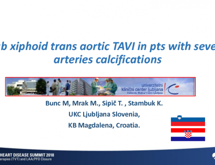 Sub-Xiphoid Trans-Aortic TAVI in a Patient With Severe Arterial Calcifications