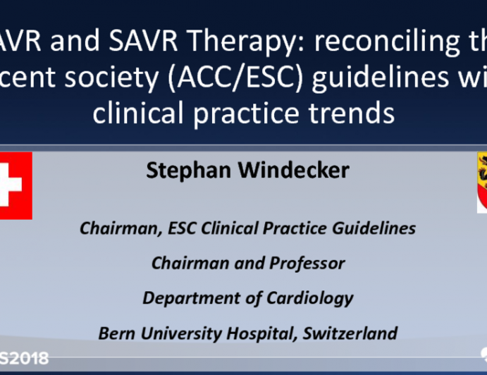 TAVR and SAVR Therapy: Reconciling the Recent Society (ACC/AHA/ESC/EACTS) Guidelines With Clinical Practice Trends