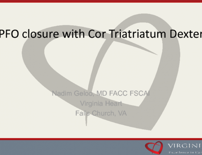 Closure of a PFO in a Patient With Cor Tiratriatum Dexter Who Presents With Paradoxical Embolus