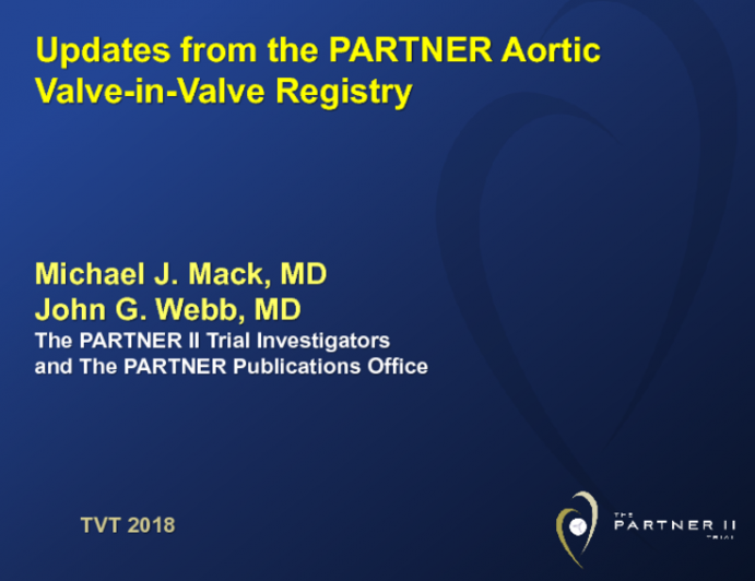 Updates from the PARTNER Aortic Valve-in-Valve Registry