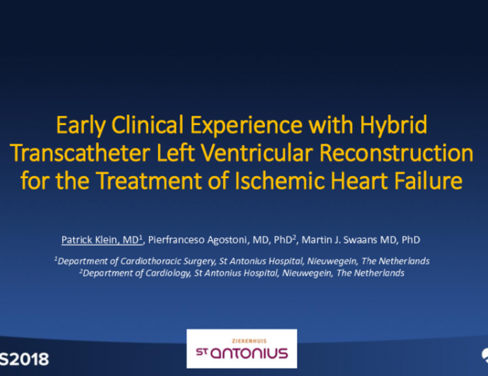 Early Clinical Experience With Hybrid Transcatheter Left Ventricular Reconstruction for the Treatment of Ischemic Heart Failure