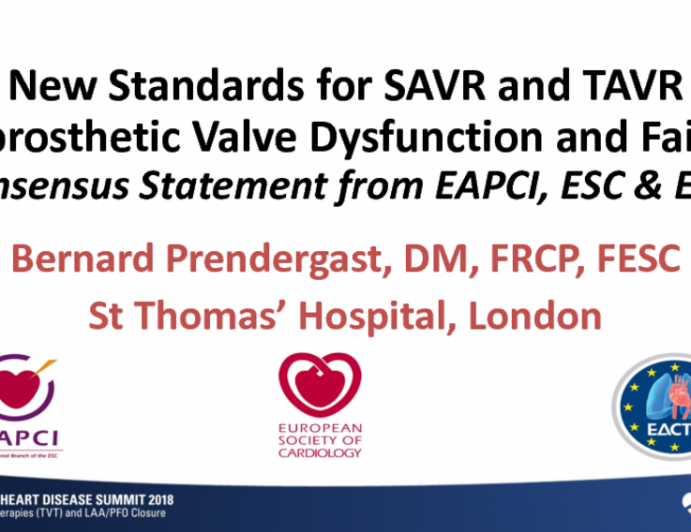 New Standards for SAVR and TAVR Bioprosthetic Valve Dysfunction and Failure: A Consensus Statement from EAPCI, ESC, and EACTS