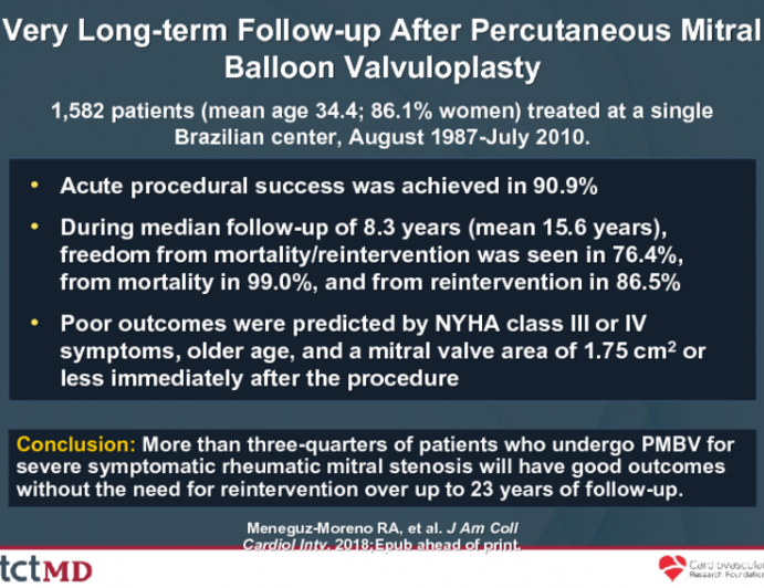 Very Long-term Follow-up After Percutaneous Mitral Balloon Valvuloplasty