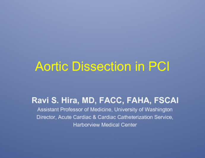 Aortic Dissection in PCI