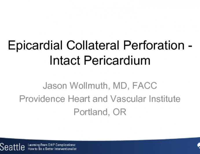 Epicardial Collateral Perforation - Intact Pericardium