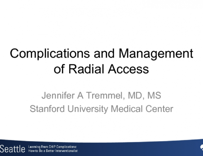 Complications and Management of Radial Access
