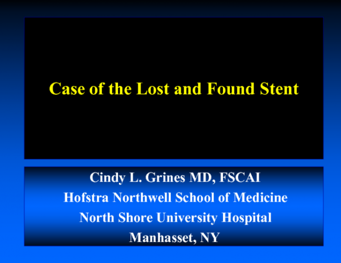 Case of the Lost and Found Stent