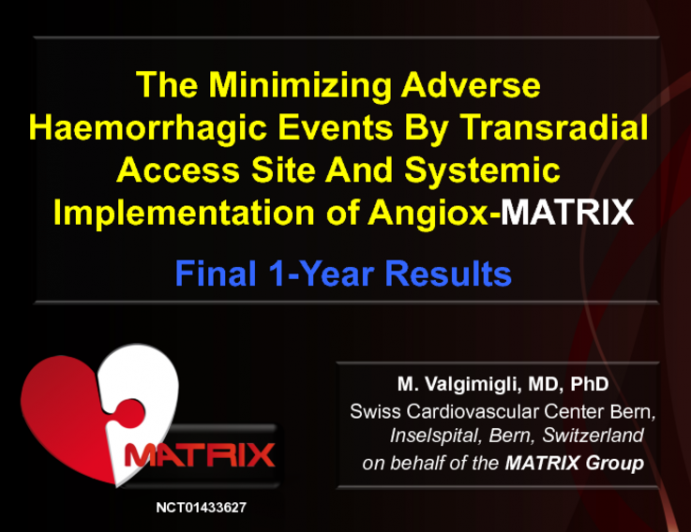 The Minimizing Adverse Haemorrhagic Events By Transradial Access Site And Systemic Implementation of Angiox-MATRIX