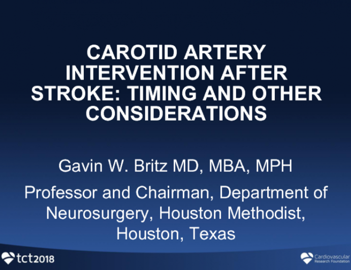 Case #2: Carotid Artery Intervention After Stroke: Timing and Other Considerations