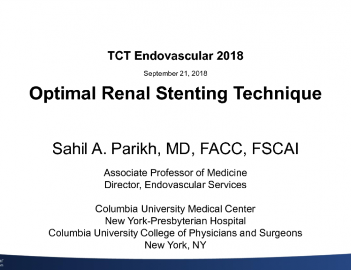 Optimal Renal Stenting Technique