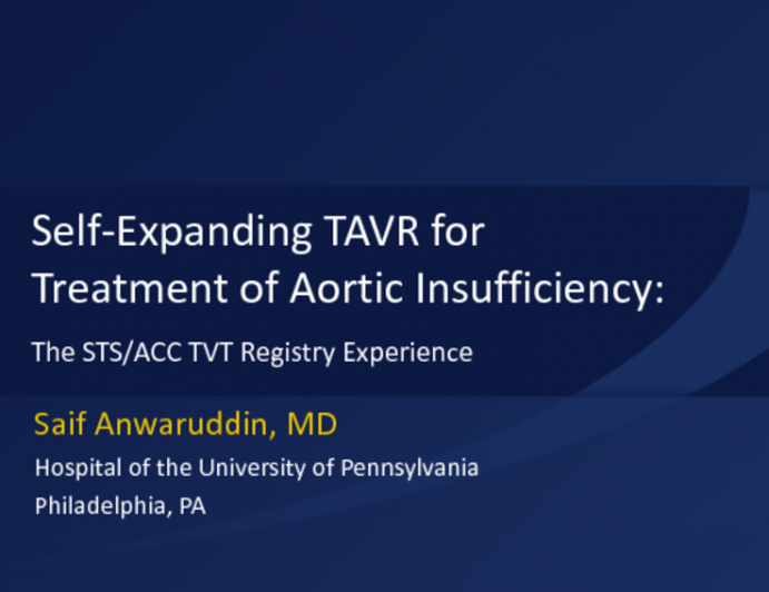 TAVR to Treat Pure Aortic Regurgitation: The TVT Registry Experience
