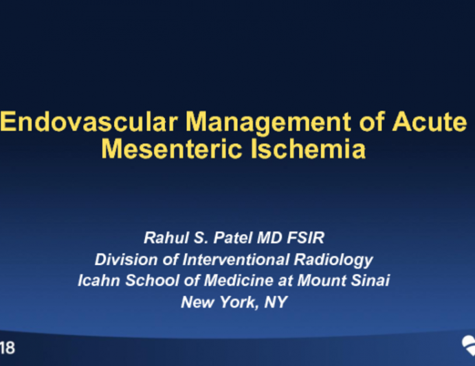 Endovascular Management of Acute Mesenteric Ischemia