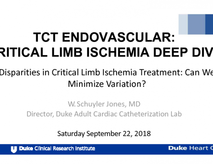Disparities in Critical Limb Ischemia Treatment: Can We Minimize Variation?