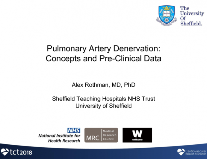 Pulmonary Artery Denervation I: Concepts and Pre-Clinical Data