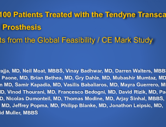 TENDYNE Transcatheter Mitral Prosthesis: Long-term Results From the First 100 Patients Enrolled in the Global Feasibility Study