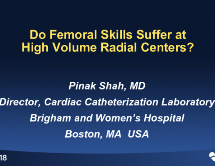 Do Femoral Skills Suffer at High Volume Radial Centers?