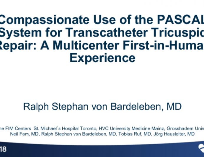 Compassionate Use of the PASCAL System for Transcatheter Tricuspid Repair: A Multicenter First-in-Human Experience