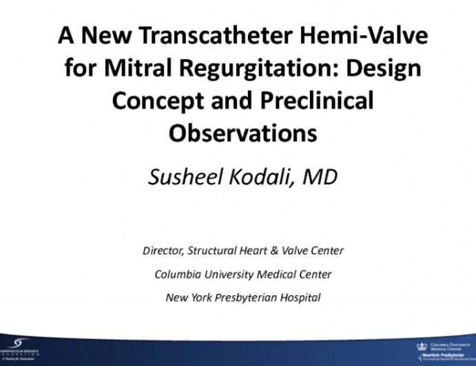 Hemi-Valve for Mitral Regurgitation (Sutra): Design Concept and Pre-Clinical Observations