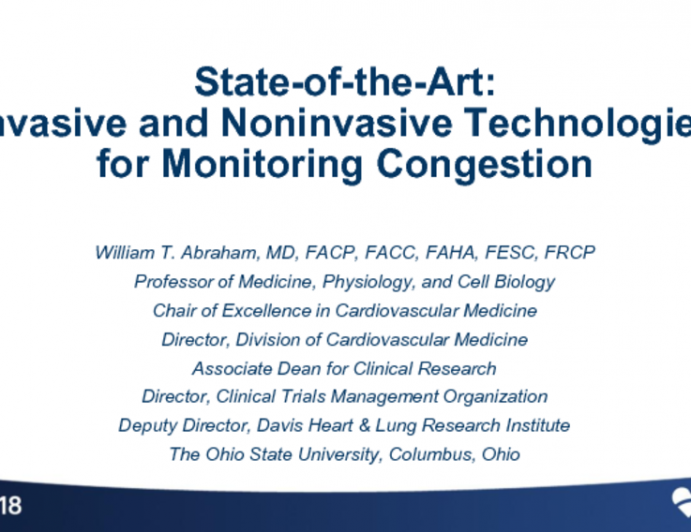 State-of-the-Art: Invasive and Noninvasive Technologies for Monitoring Congestion