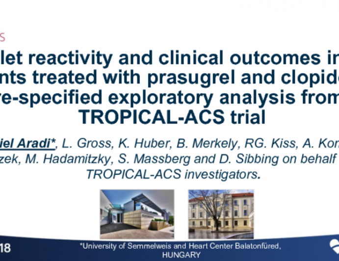 TROPICAL-ACS: Platelet Reactivity and Clinical Outcomes in Acute Coronary Syndrome Patients Treated With Prasugrel and Clopidogrel
