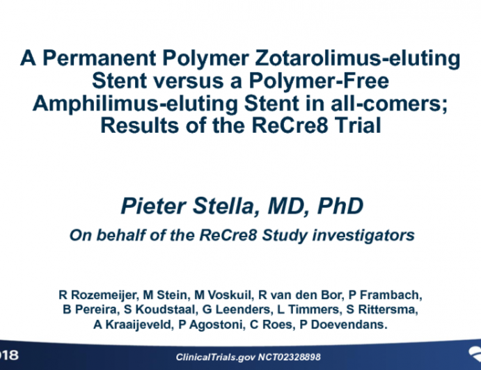 ReCre8: A Randomized Trial Evaluating a Polymer-Free Coronary Drug-Eluting Stent in an All-Comers Patient Population