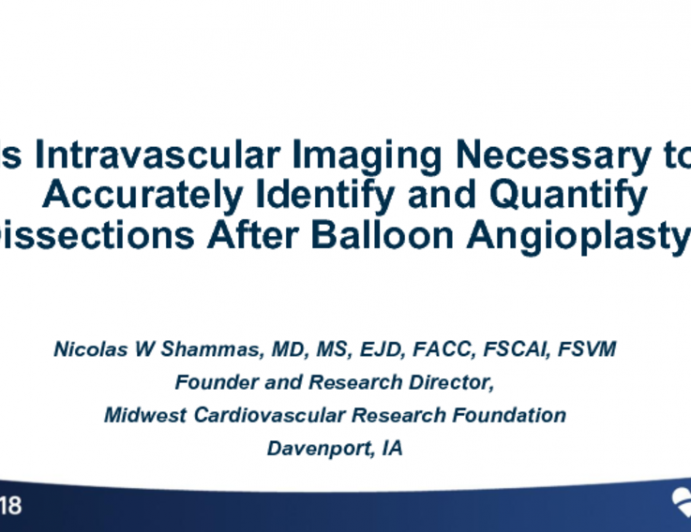 Is Intravascular Imaging Necessary to Accurately Identify and Quantify Dissections After Balloon Angioplasty?