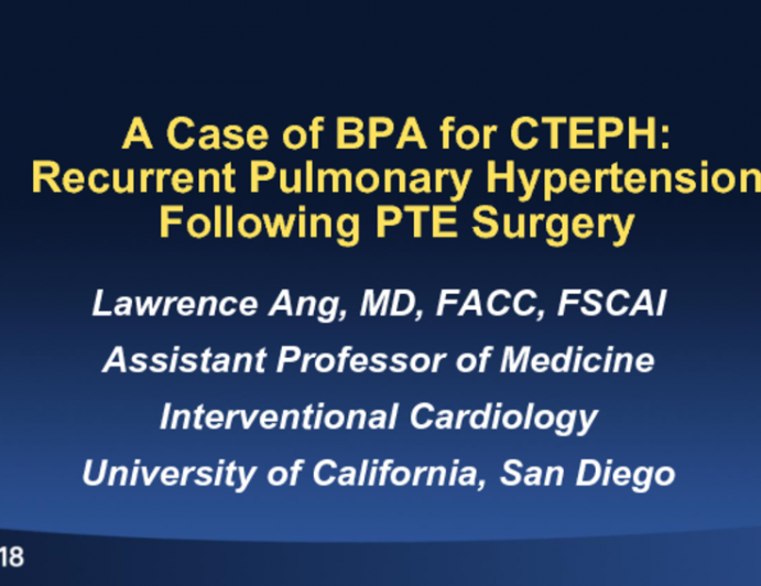 Case 7: A Case of Balloon Pulmonary Angioplasty for CTEPH: Residual Pulmonary Hypertension Following PTE surgery