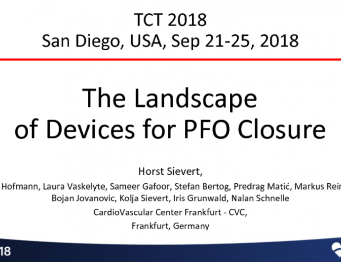 The Landscape of Devices for PFO Closure