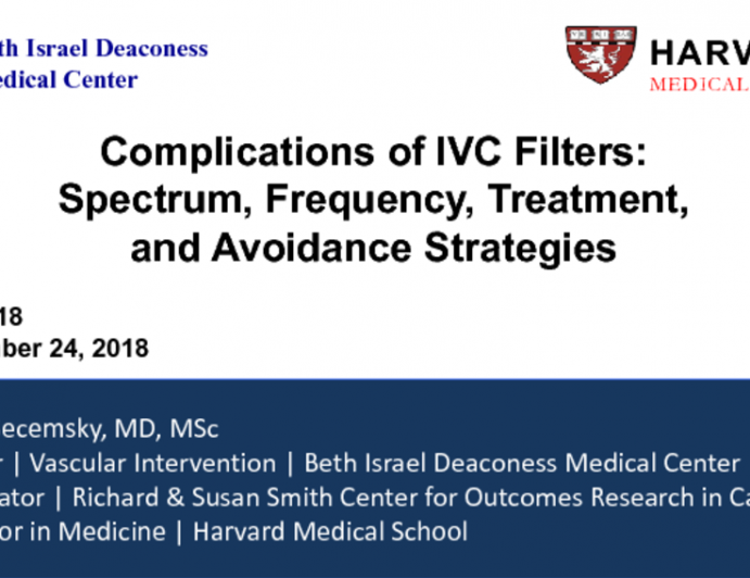 Complications of IVC Filters: Spectrum, Frequency, Treatment, and Avoidance Strategies