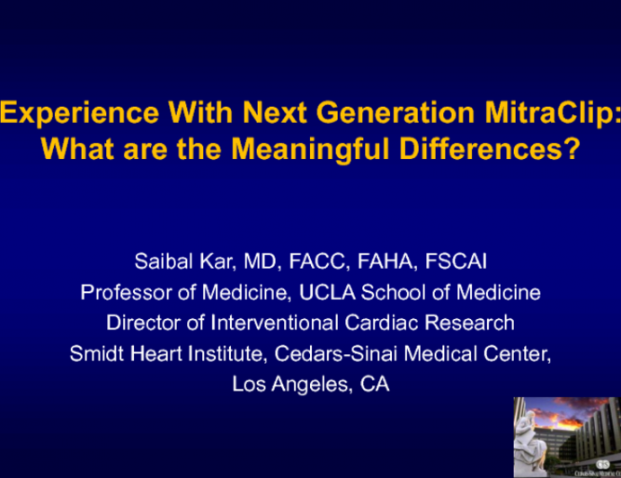 Experiences With Next Generation MitraClip: What Are the Meaningful Differences?