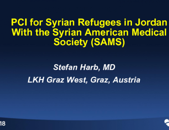 PCI for Syrian Refugees in Jordan With the Syrian American Medical Society (SAMS)