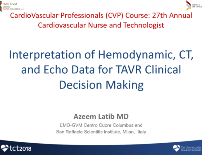 Interpretation of Hemodynamic, CT, and Echo Data for TAVR Clinical ...