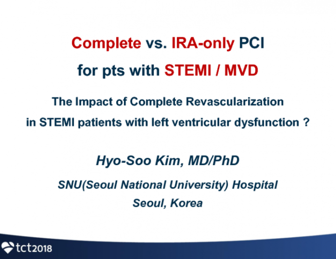 Case Presentation From S. Korea: Complete Vs. IRA-only PCI Among STEMI Patients With MVD