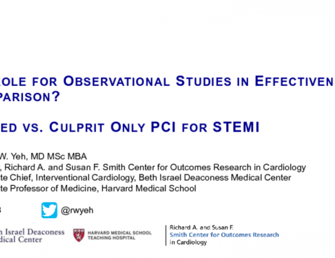 No Role for Observational Studies in Effectiveness Comparisons: The Staged vs. Culprit Only PCI for STEMI Case Study