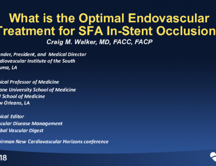 What is the Optimal Endovascular Treatment for SFA In-Stent Occlusions?