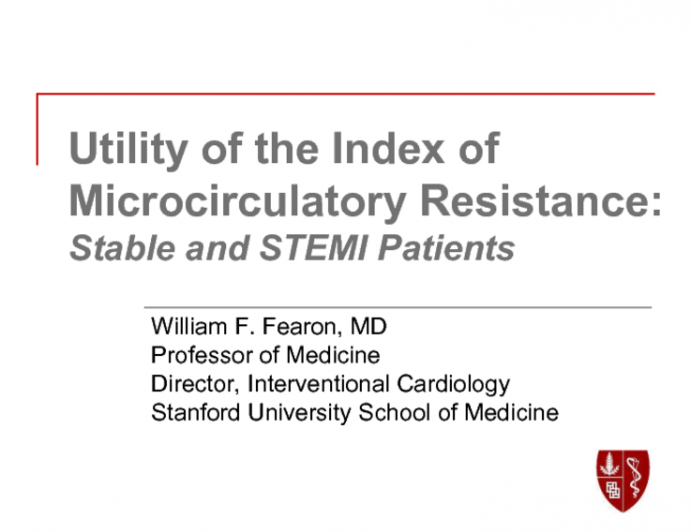 Utility of IMR in Stable Angina and in STEMI Culprits