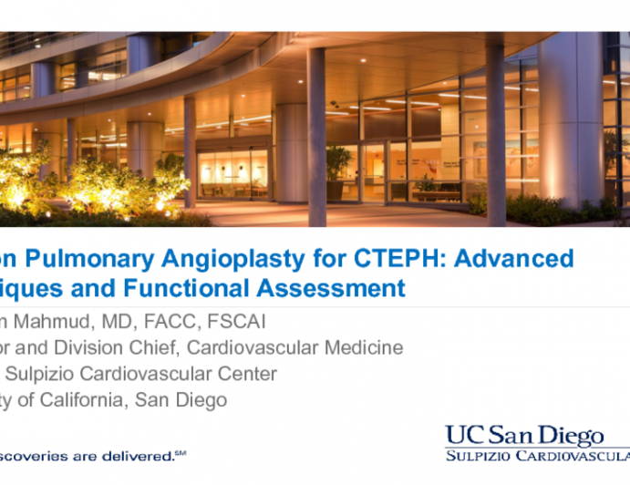 Case #5: A Case of Balloon Pulmonary Angioplasty for CTEPH: Advanced Techniques Including Functional Assessment