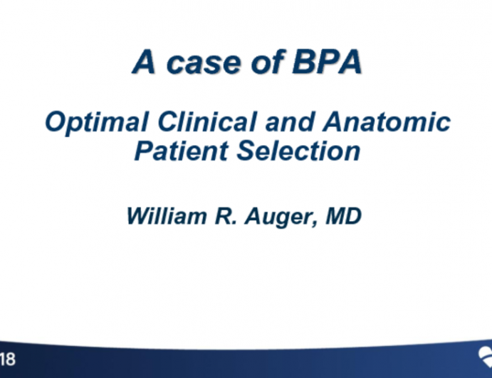 Case #1: A Case of Balloon Pulmonary Angioplasty for CTEPH Emphasizing Optimal Clinical and Anatomic Patient Selection