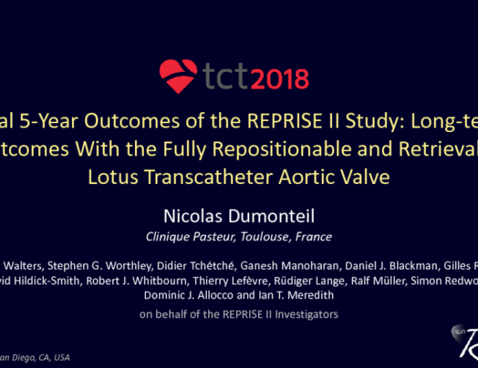 TCT-14: Final 5-Year Outcomes Of The REPRISE II Study: Long-Term Outcomes With the Fully Repositionable and Retrievable Lotus Transcatheter Aortic Valve