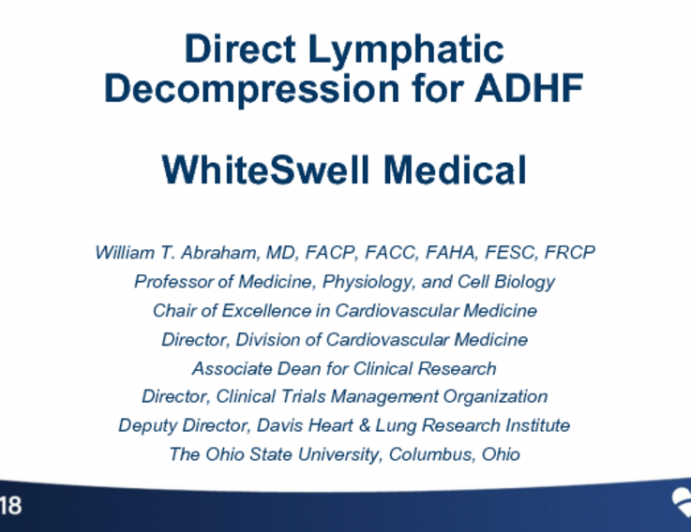 Direct Lymphatic Decompression for ADHF: Whiteswell