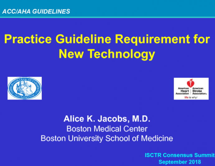 Practice Guideline Requirement for New Technology