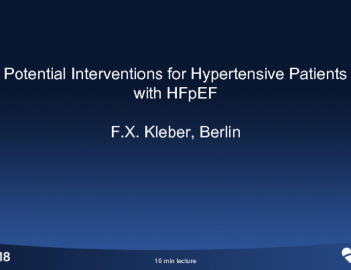 Potential Interventions for Hypertensive Patients With HFpEF