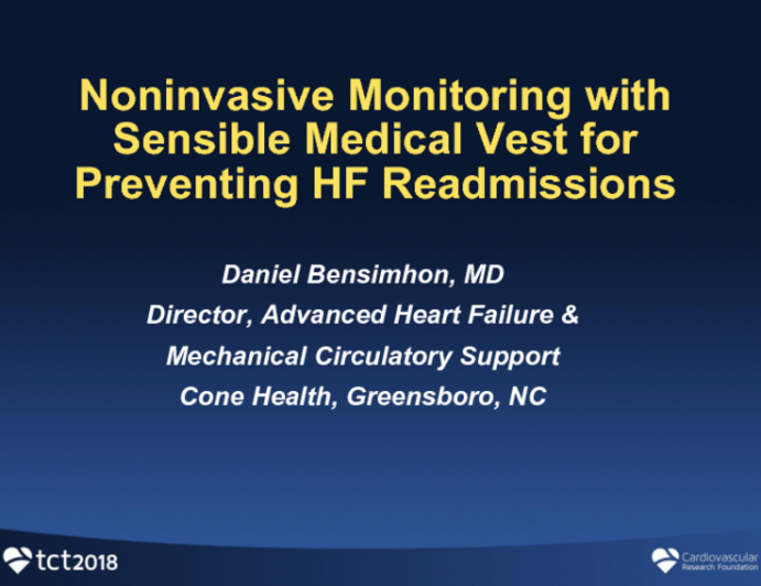 Noninvasive Monitoring With Sensible Medical for Preventing Heart Failure Rehospitalizations
