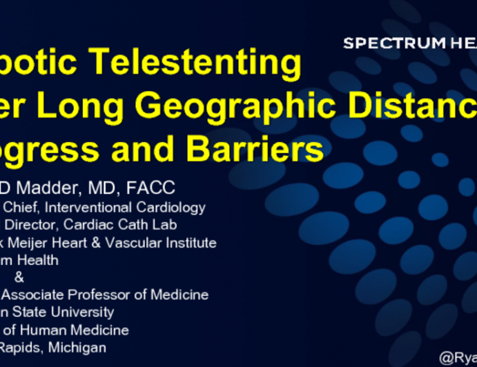 Robotic Tele-Stenting Over Long Geographic Distances: Progress and Barriers