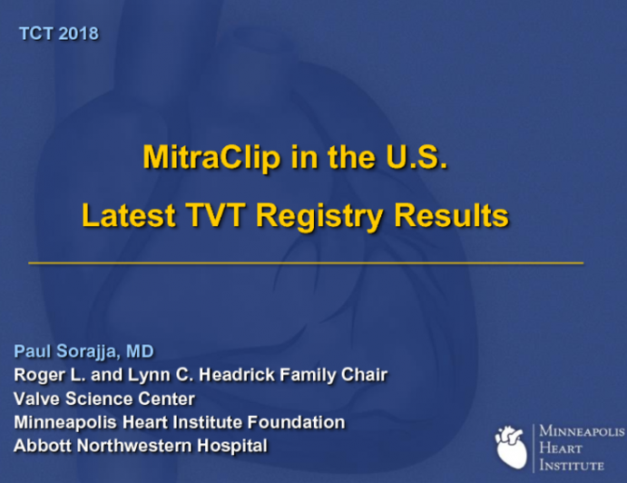 MitraClip in the US: Latest TVT Registry Results