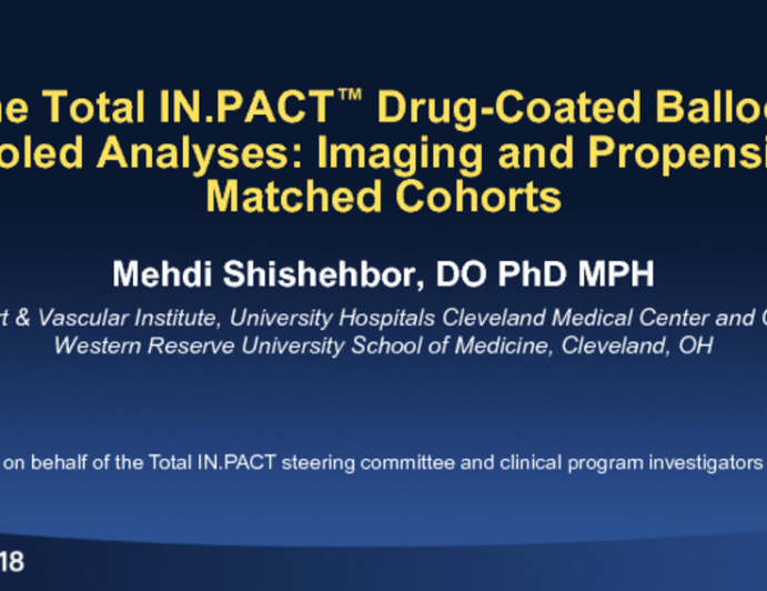 IN.PACT DCB: Pooled Multistudy Assessment of Drug-Coated Balloon Treatment for Femoropopliteal Peripheral Artery Disease