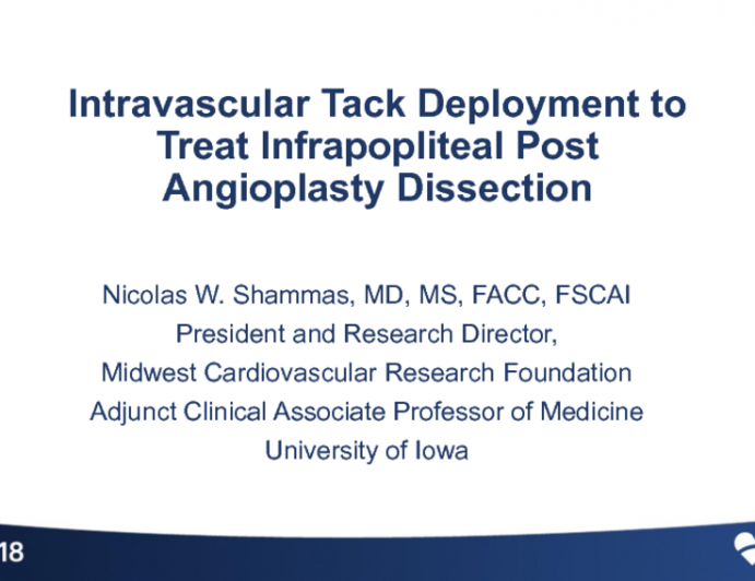 Case #8: Intravascular Tack Deployment to Treat Infrapopliteal Post-Angioplasty Dissection