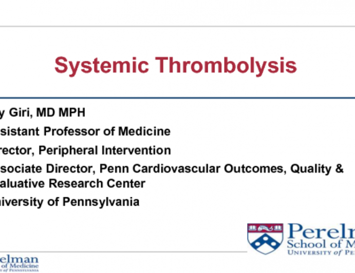 Systemic Therapy for Acute PE