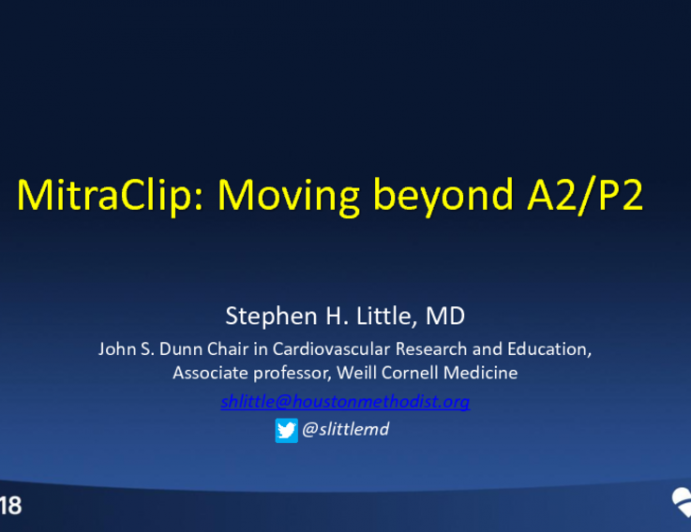Imaging Guidance II: MitraClip - Moving Beyond A2/P2